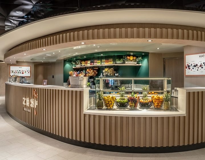 MSC World Europa 官方图：Zest Juice Bar 鲜榨果汁吧